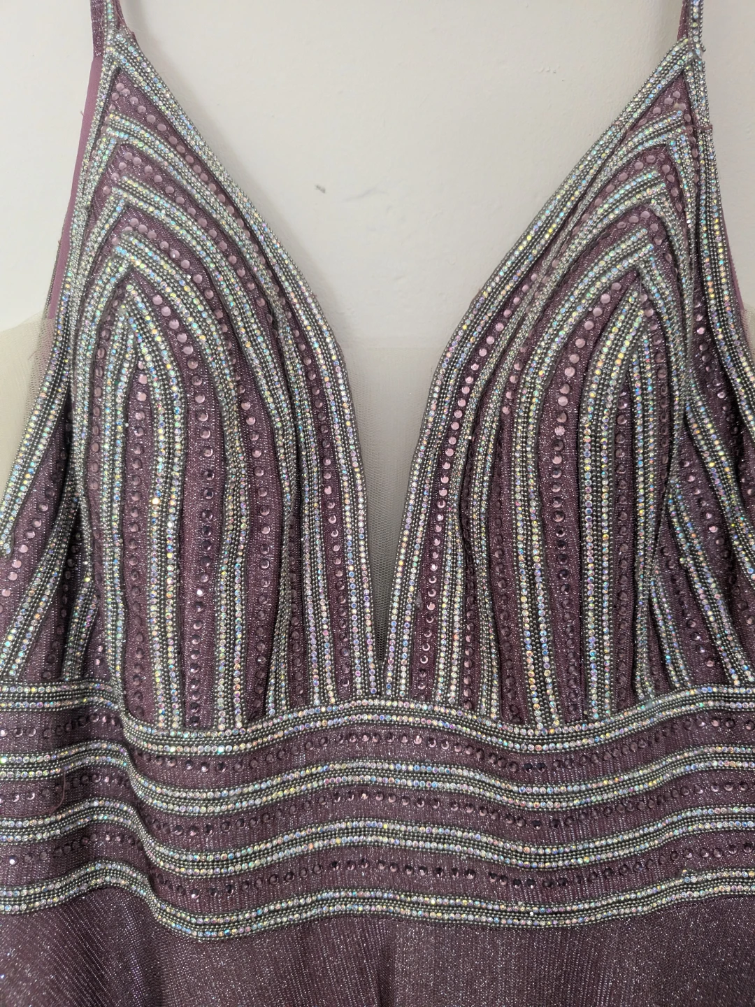 Sparkly Ombre V-Neck Maxi Dress