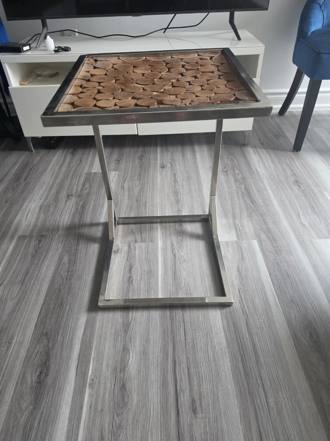 Metal and Wood Accent Side Table