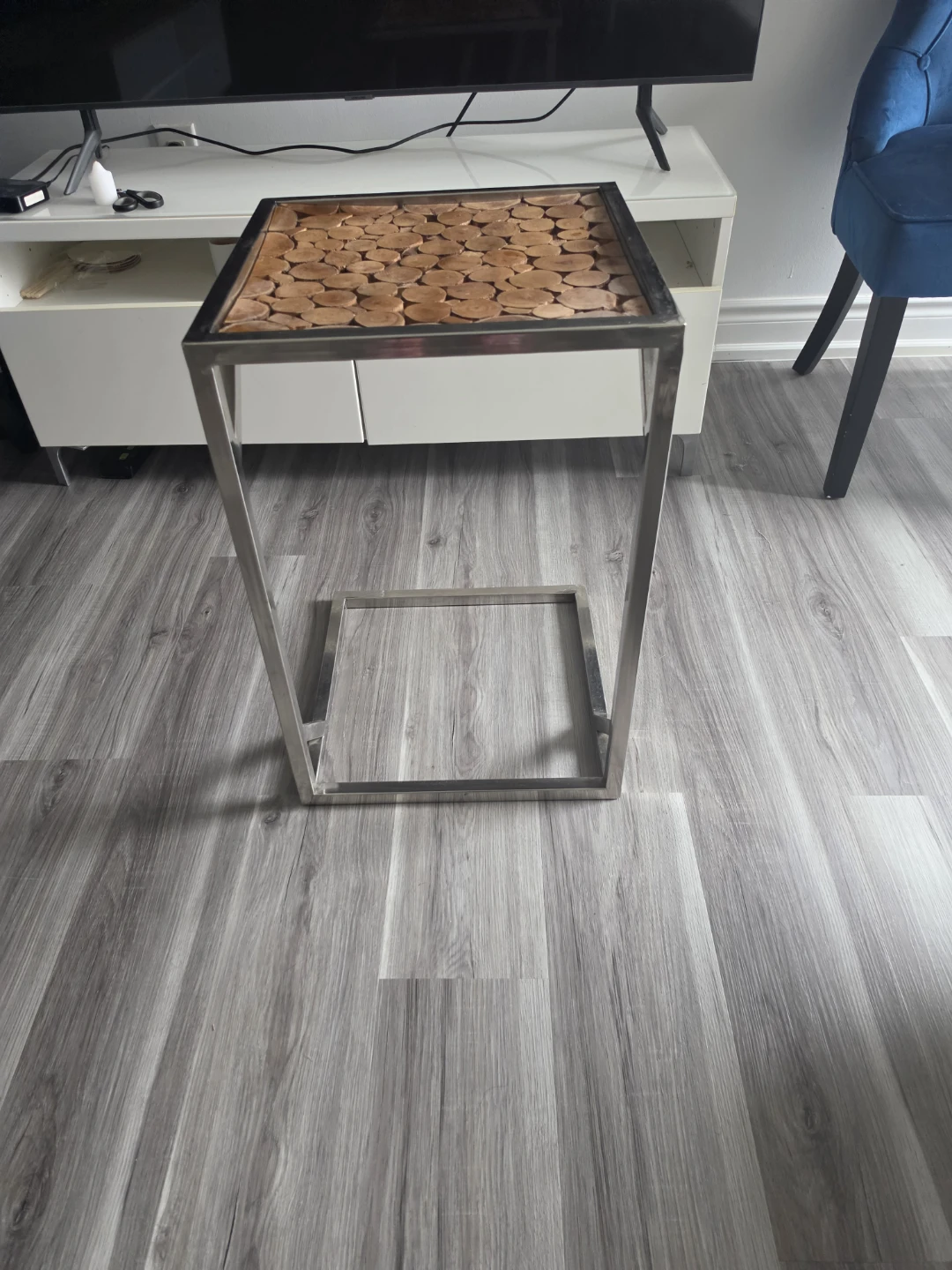 Metal and Wood Accent Side Table - photo 2