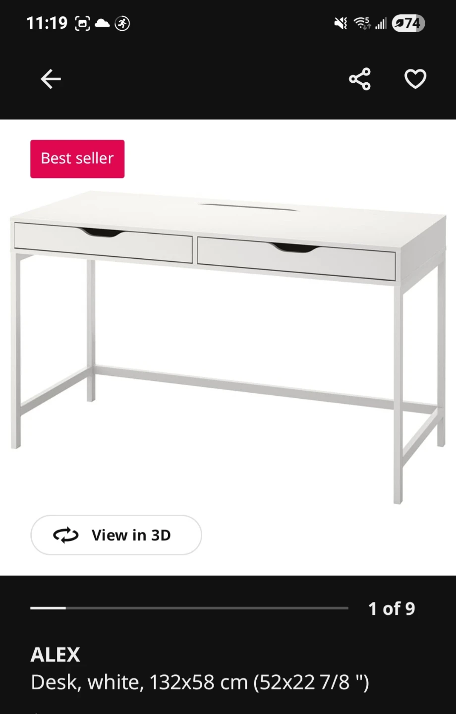 IKEA ALEX White Desk and chair