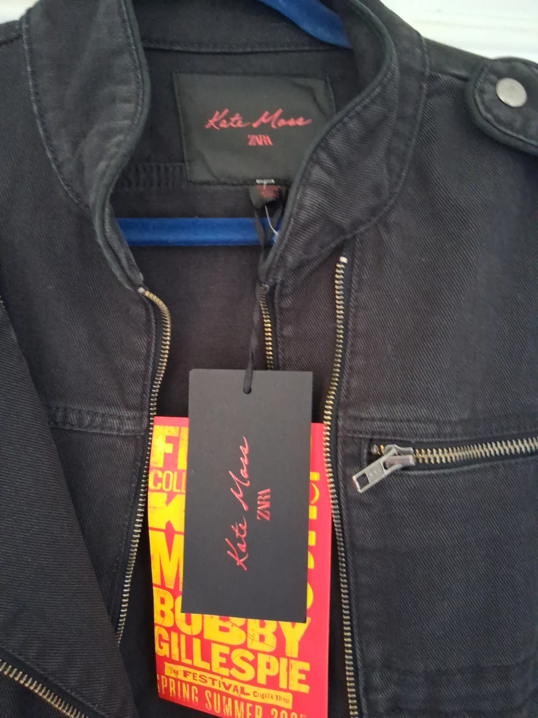 Zara Kate Moss Black Denim Jacket - photo 4