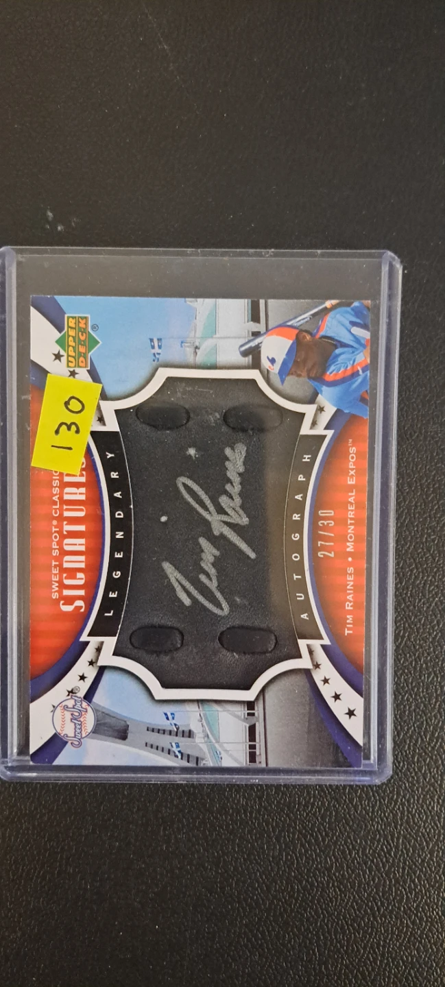 Upper Deck Tim Raines Autograph Baseball Card 27/30