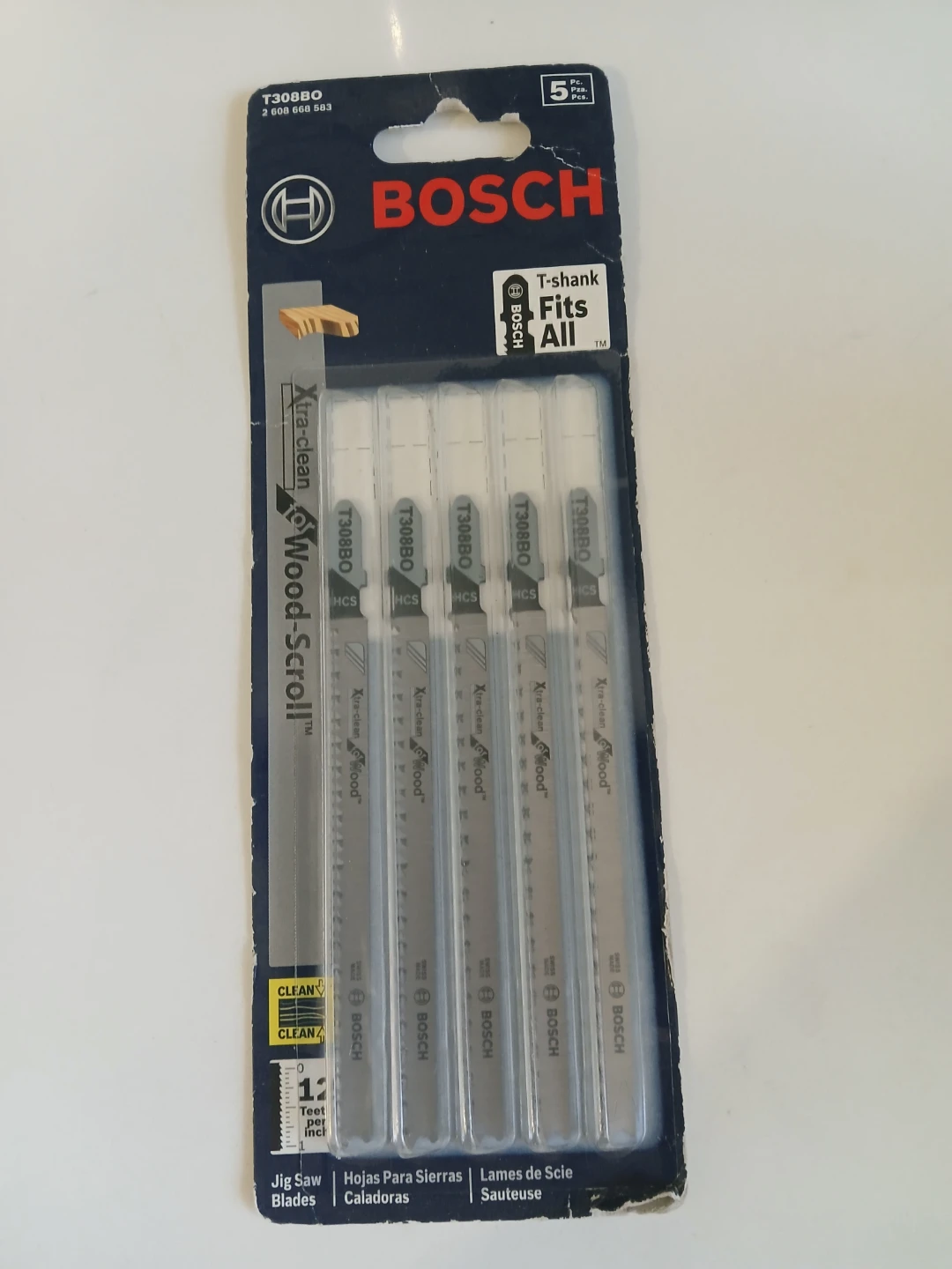 Bosch T308BO Xtra-clean Wood Scroll Jig Saw Blades (5 Pcs)