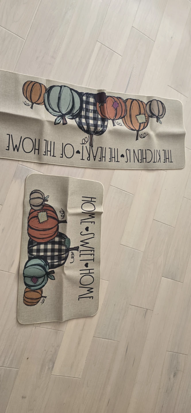 Set of 2 Pumpkin Kitchen Mats - photo 2