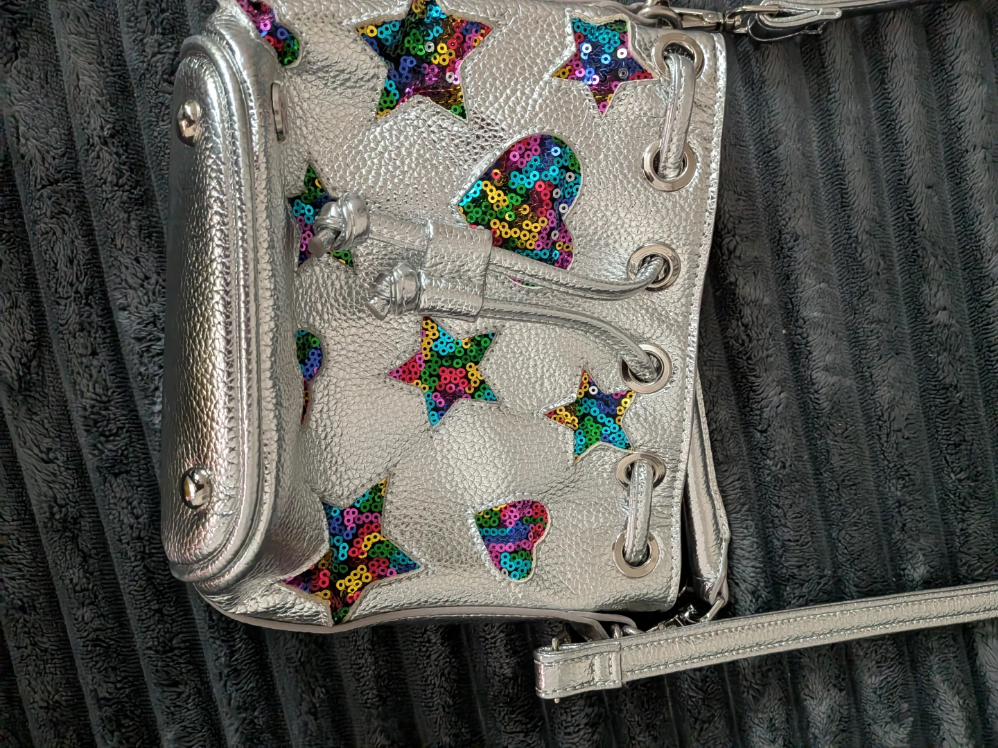 Silver Sequin Star Bucket Bag - photo 2