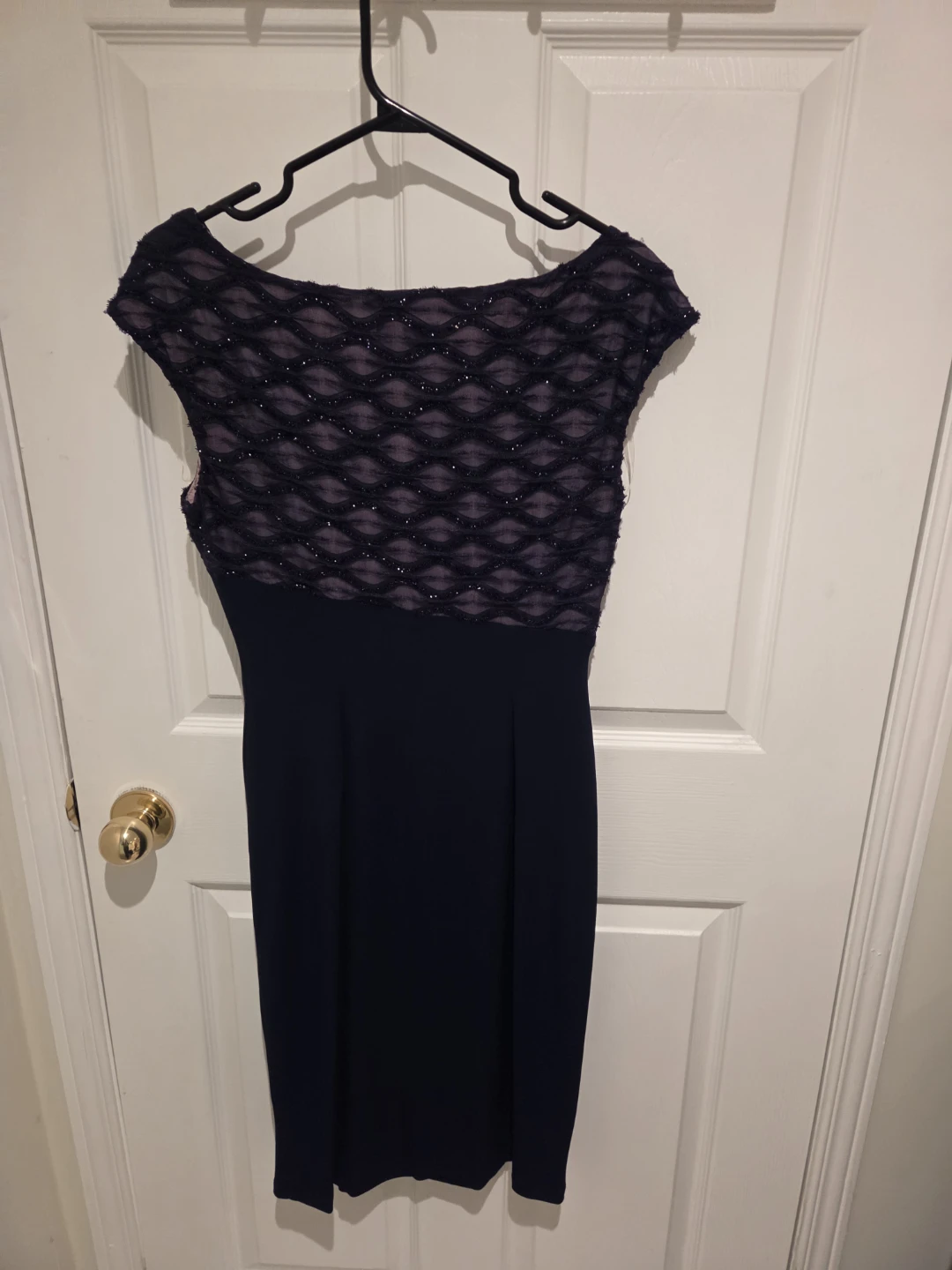 Connected Apparel Navy Blue Beaded Dress Size 6 - photo 2