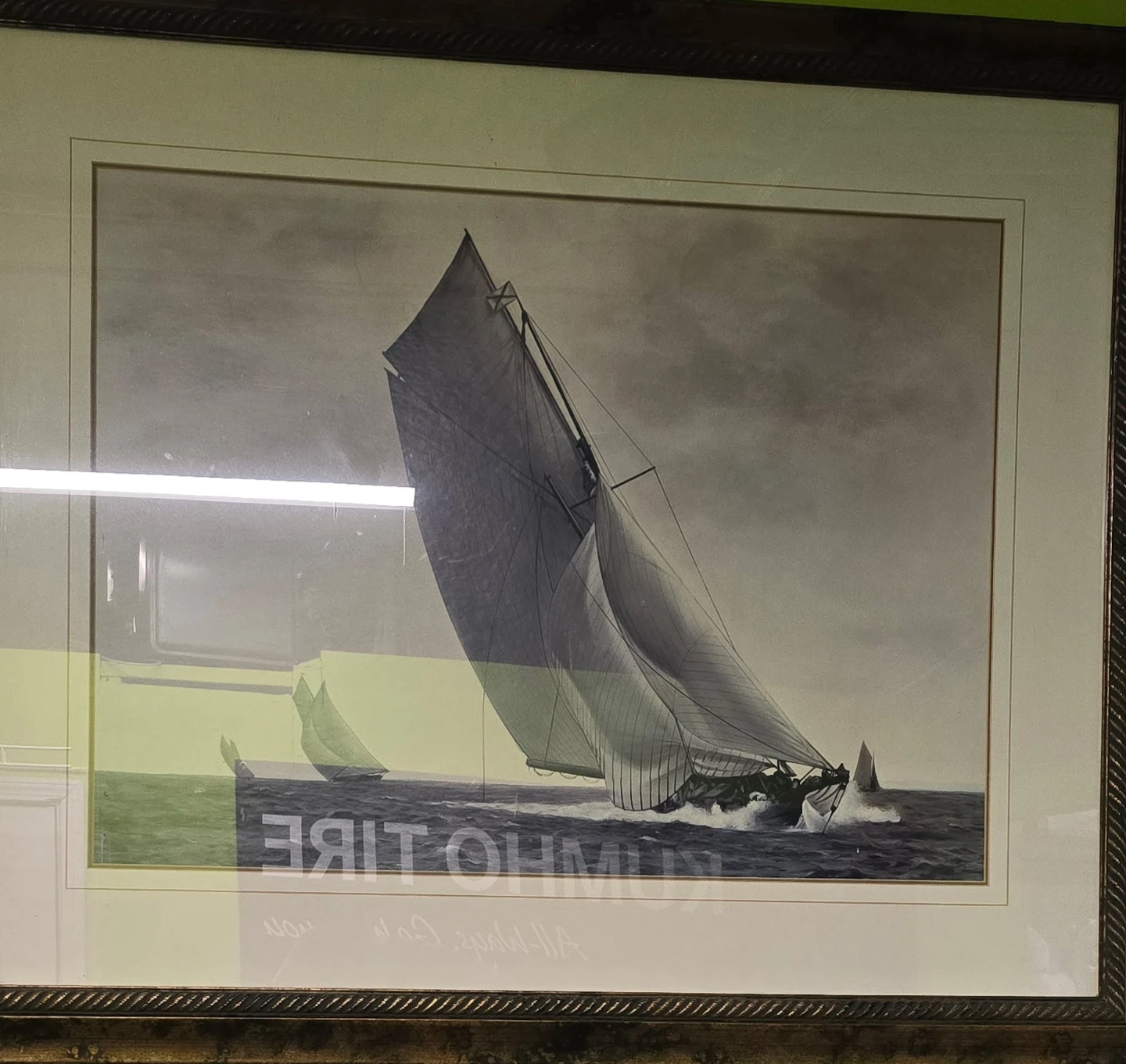 Large Framed Sailboat Nautical Wall Art