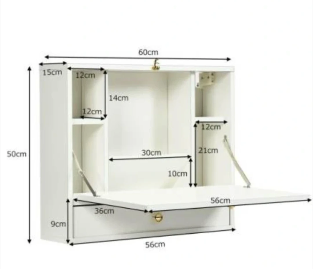 White Wall-Mounted Foldable Writing Table/Desk