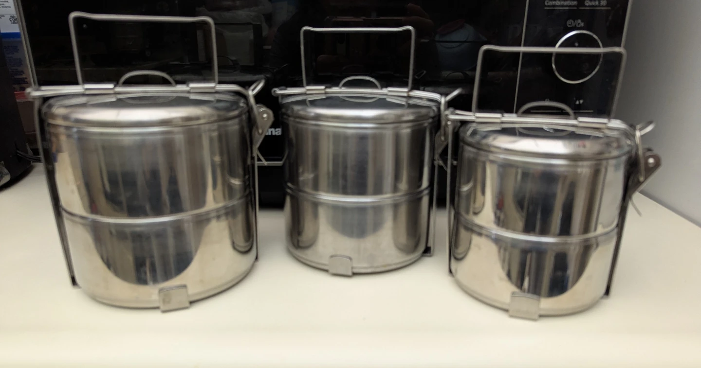 Stackable Stainless Steel Lunch Box Carrier (set of 3)