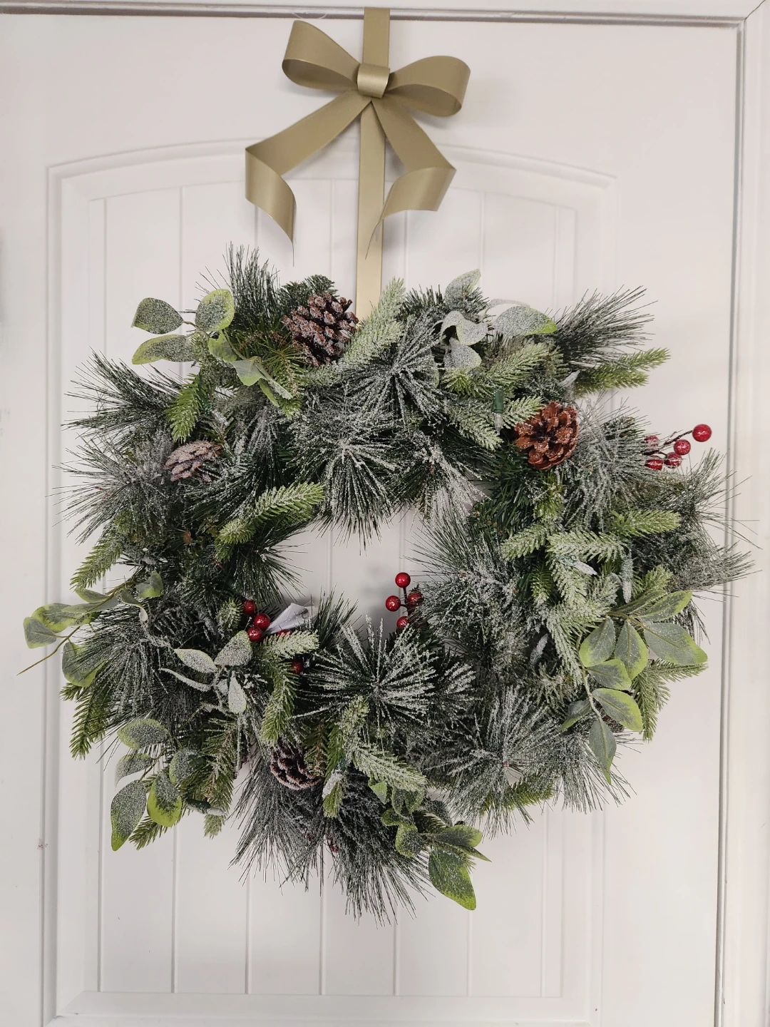 Christmas Wreath with Pinecones and Berries