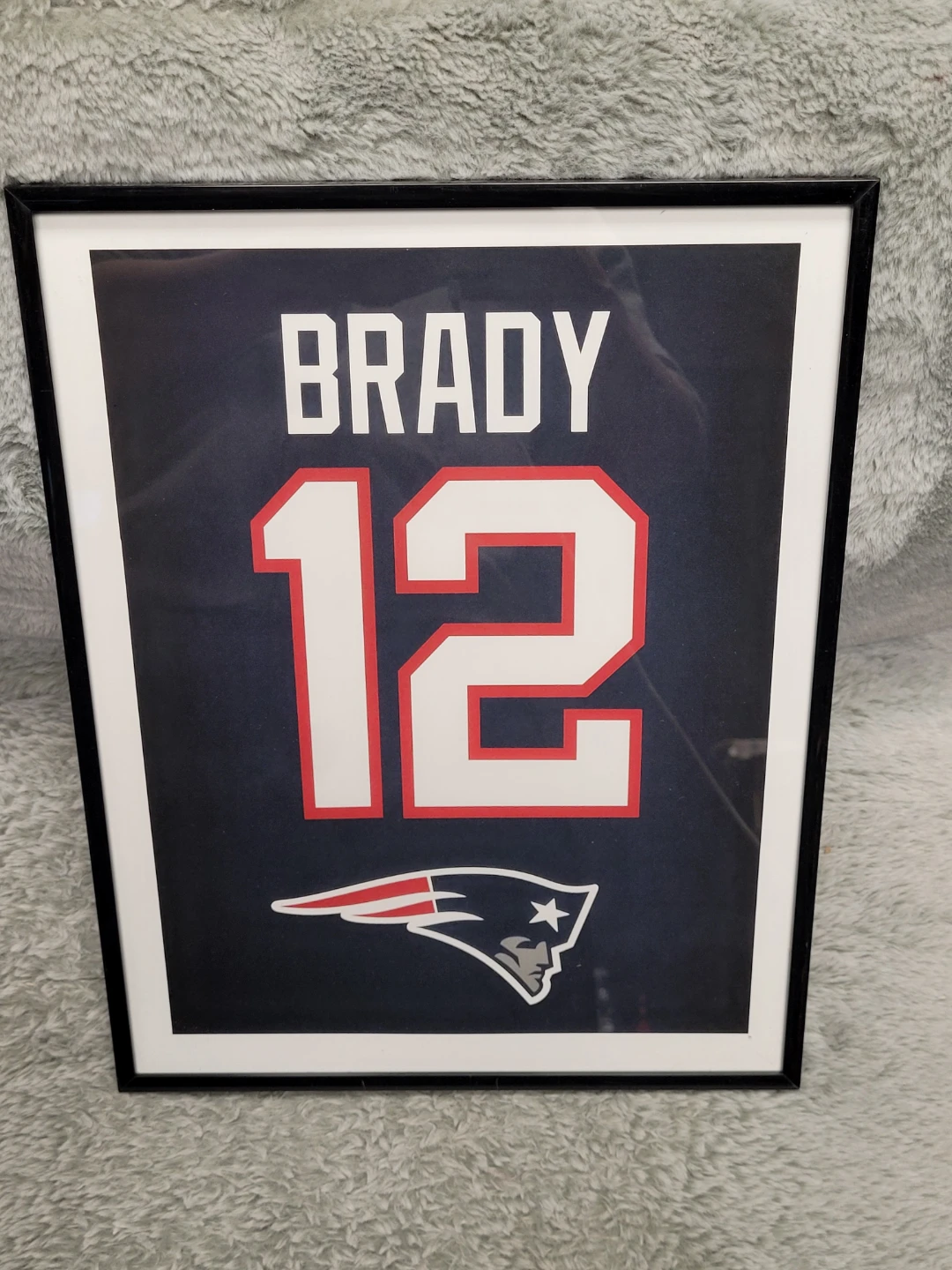 Framed Tom Brady Patriots Jersey Art( frame 14x12 )