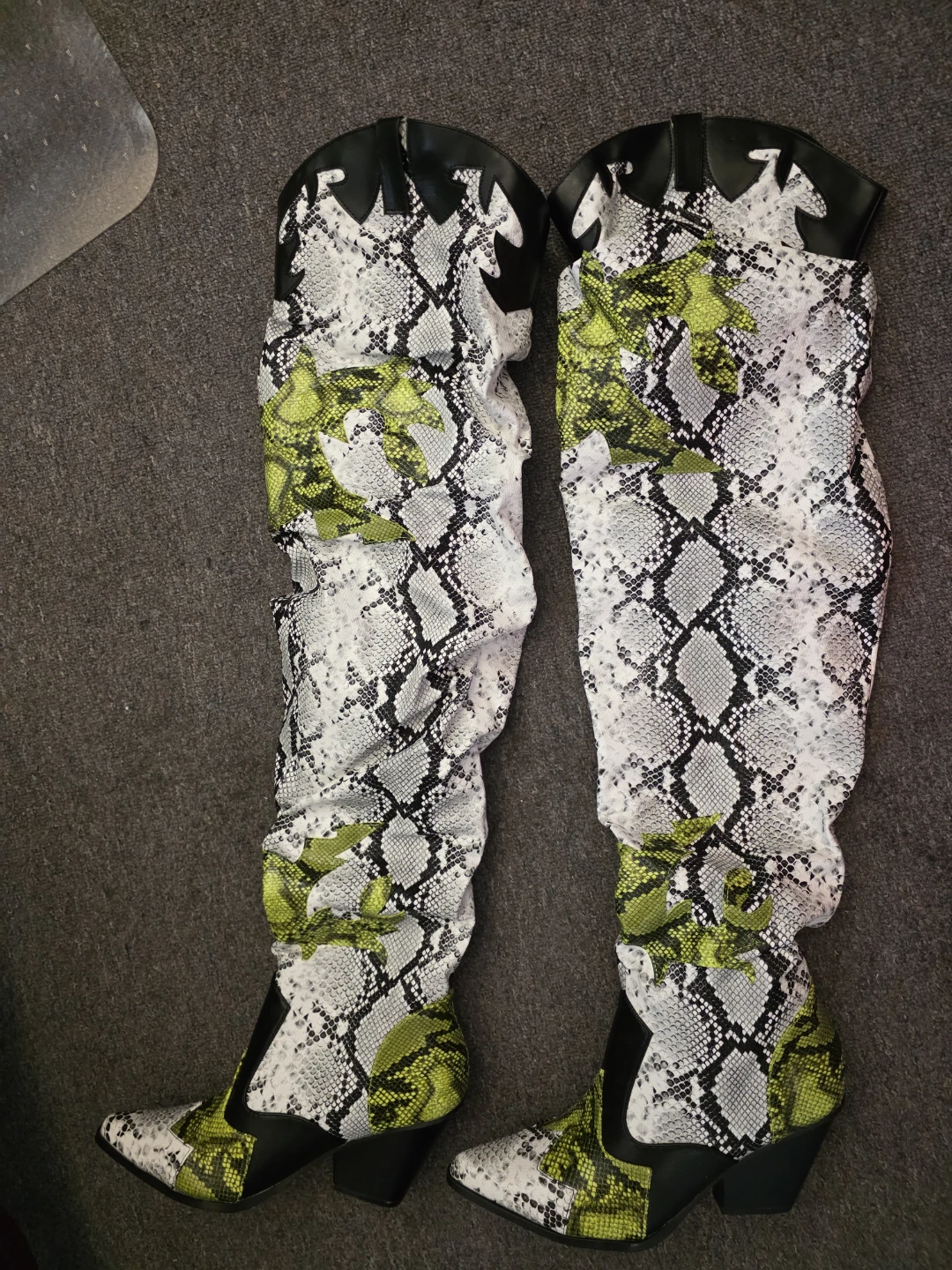 Cape Robbin Aretha Boot Snake Print Thigh-High Boots