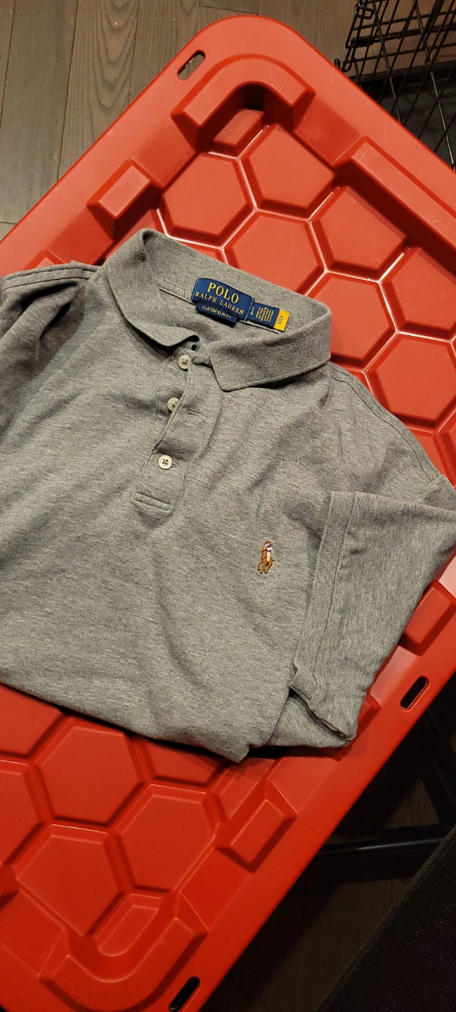 Polo Ralph Lauren Custom Slim Fit Grey Polo Shirt - Size L - photo 2