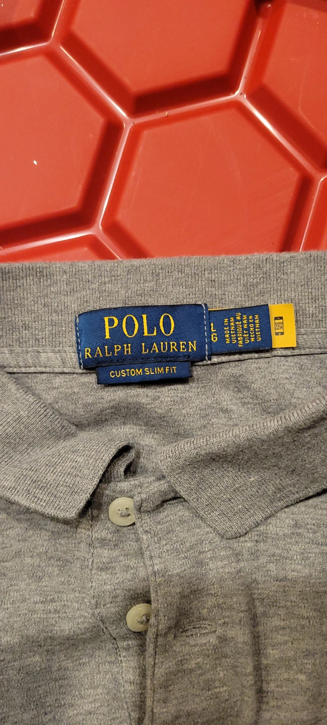 Polo Ralph Lauren Custom Slim Fit Grey Polo Shirt - Size L - photo 3