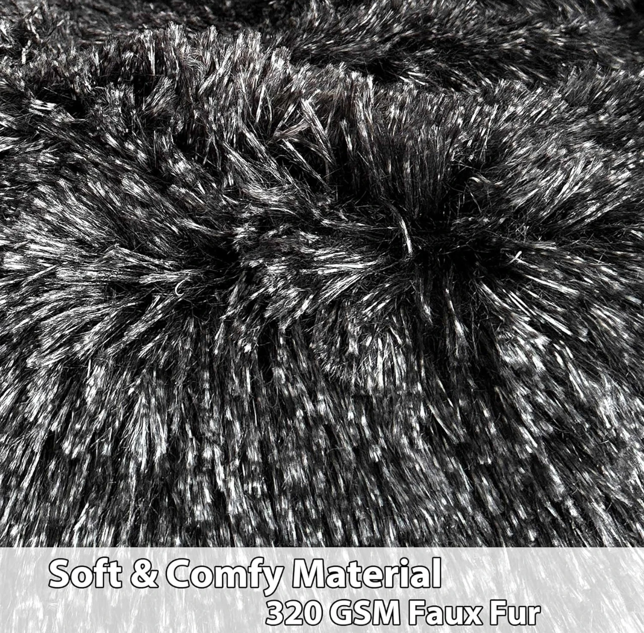 Grey Faux Fur Bean Bag Chair 38"x38"x40"