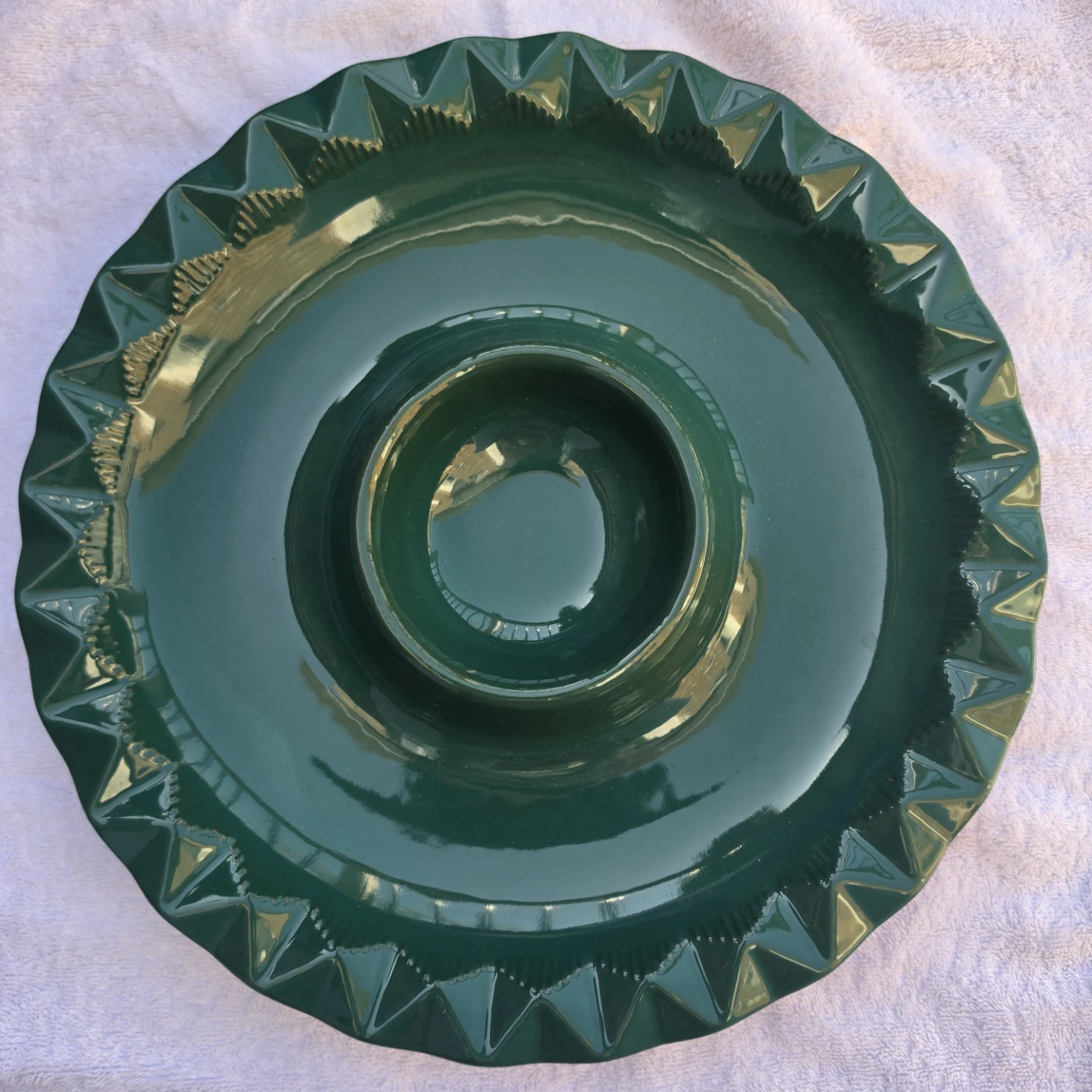 Terracotta & Glazed Serving Platter / Dip Bowl - photo 5