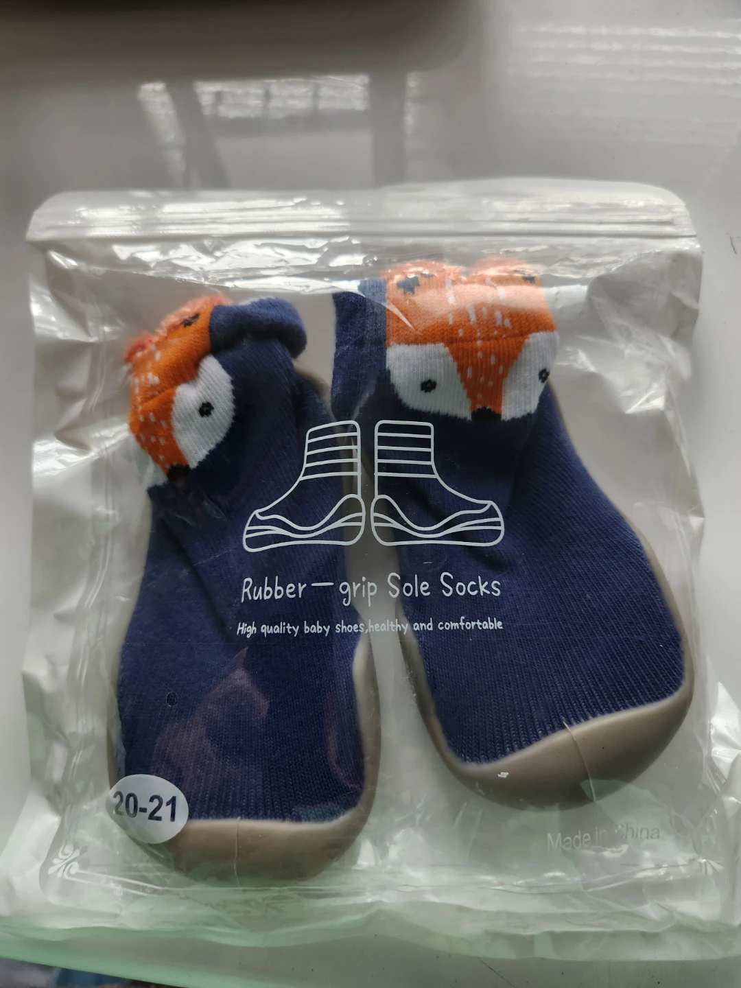 Baby Rubber Grip Sole Socks - Size 18-19 / 20-21 - photo 2