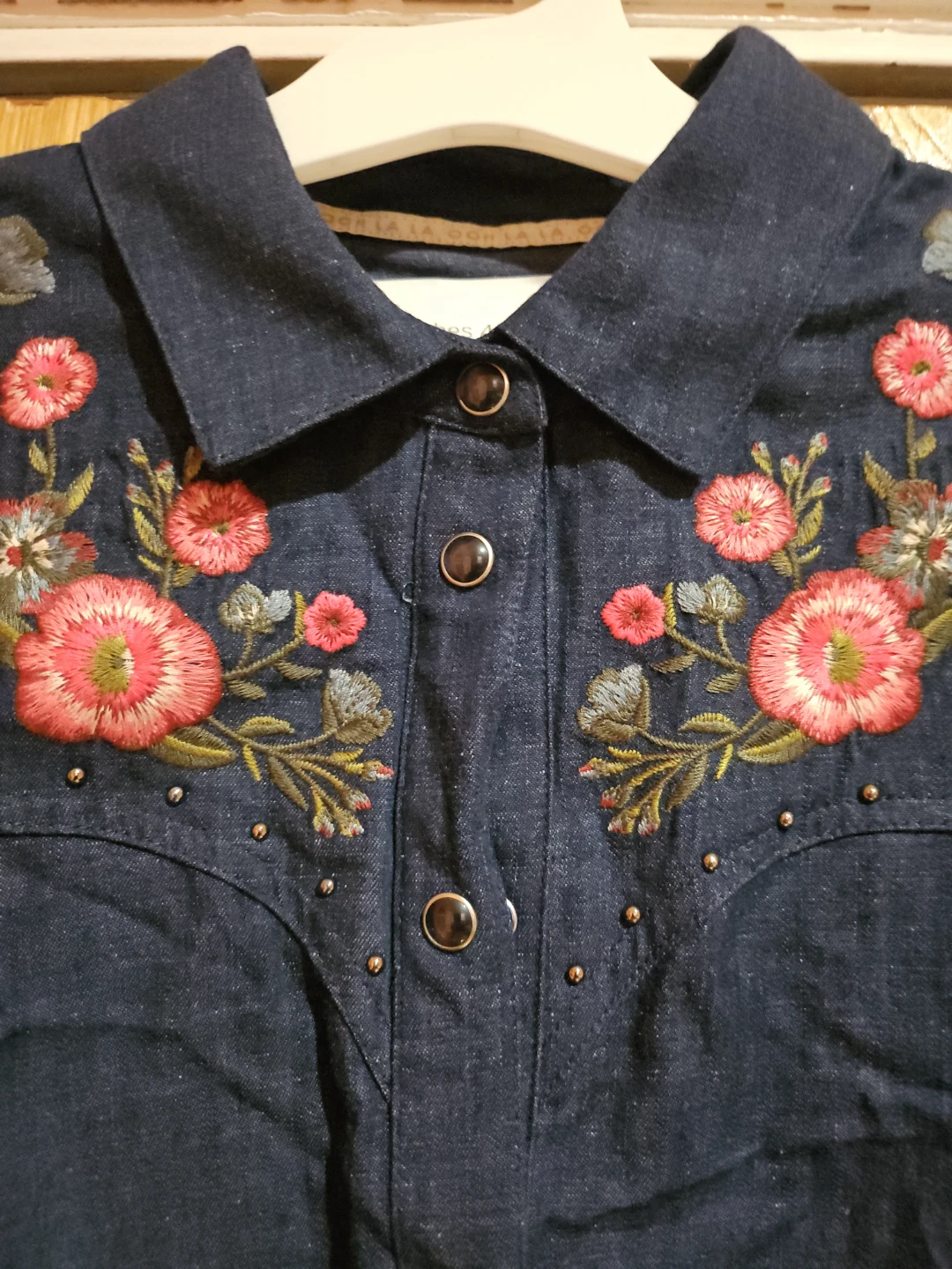 Kate Spade New York Embroidered Denim Shirt Size M