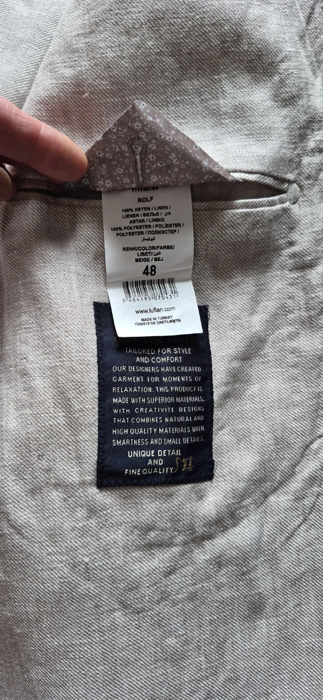 Lufian Linen Blazer Size 48 and shirt - photo 5