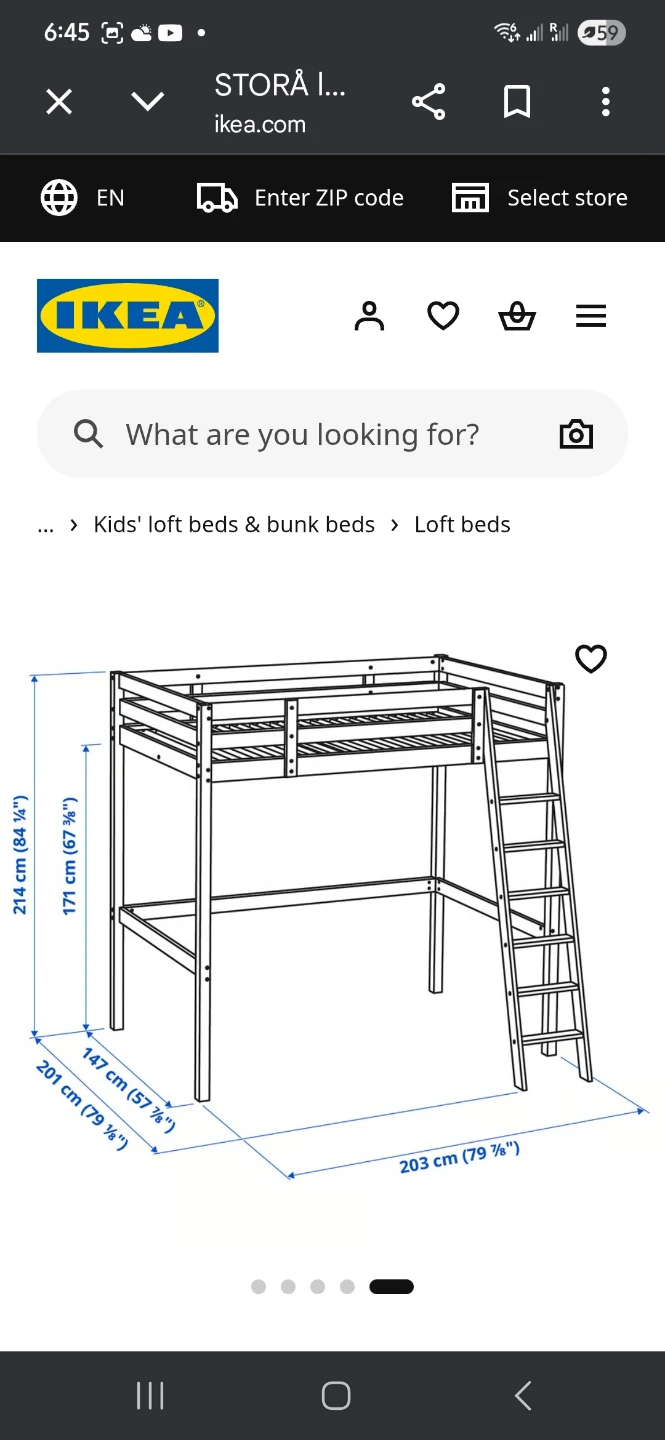 🛏️ IKEA Loft Bed (Modified for Storage) – Space Saving