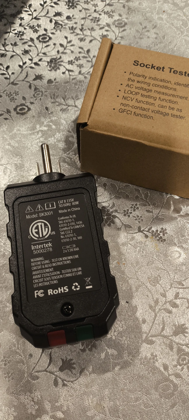 Outlet Safety Tester – ETL Listed (GFCI + NCV) - photo 5