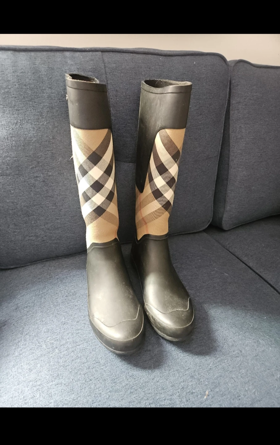 Burberry Rubber Check Detail Rain Boots - photo 2