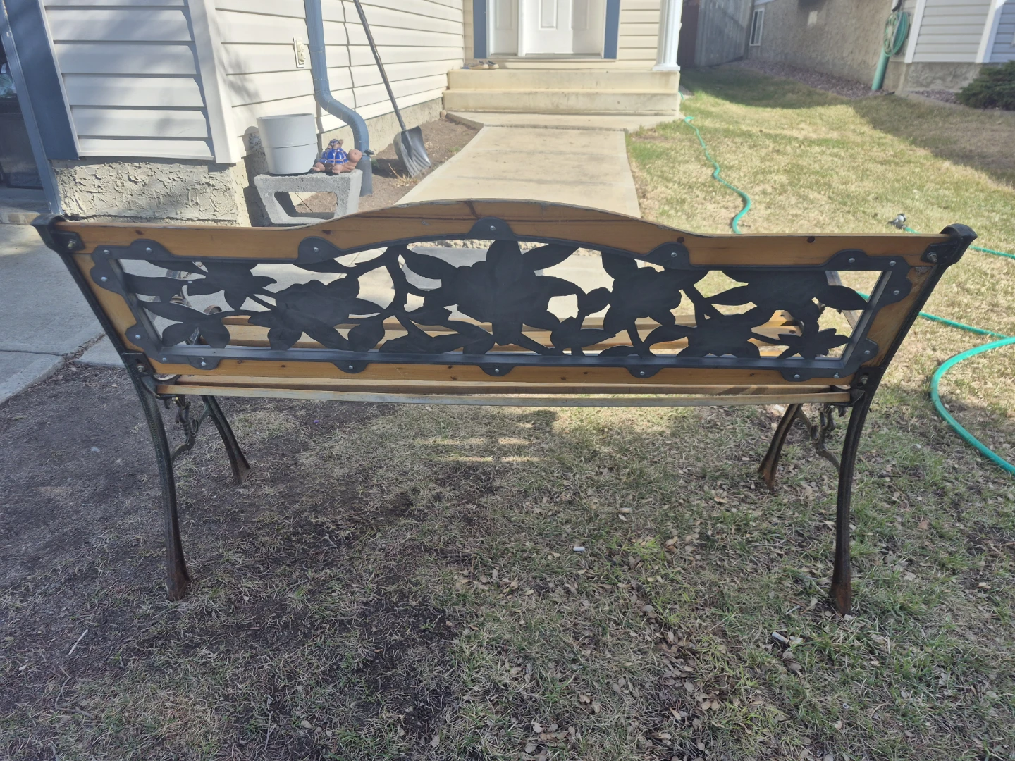 Wooden and Metal Garden Bench - photo 5