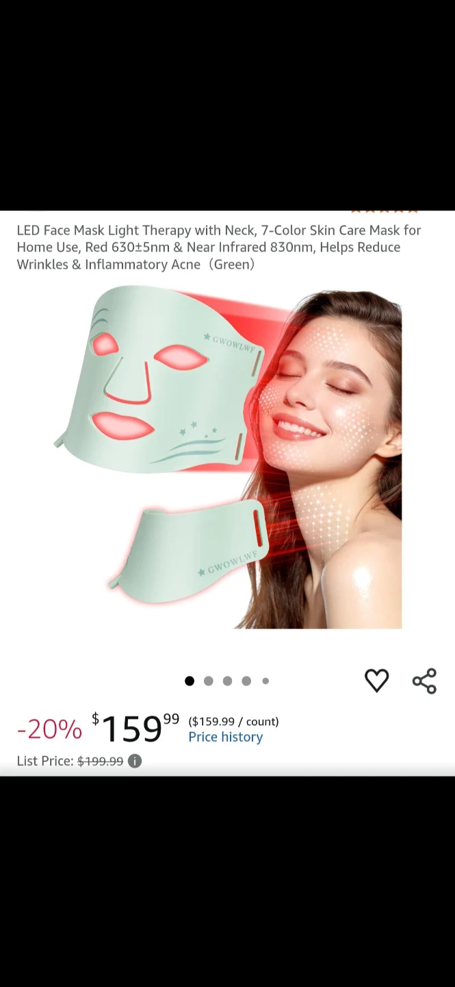 2 in 1 LED Face Mask Light Therapy 🌱
