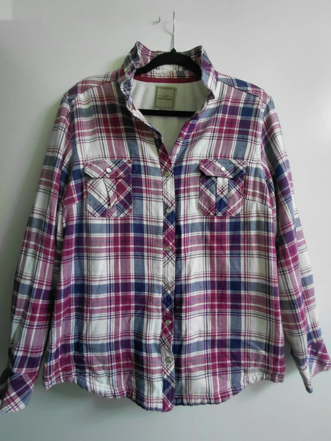 Lady Hathaway Plaid Fleece-Lined Shirt XL