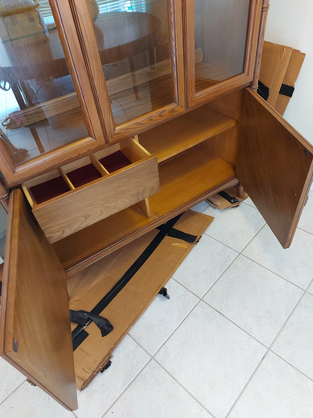Wooden China Cabinet with Glass Doors - photo 2