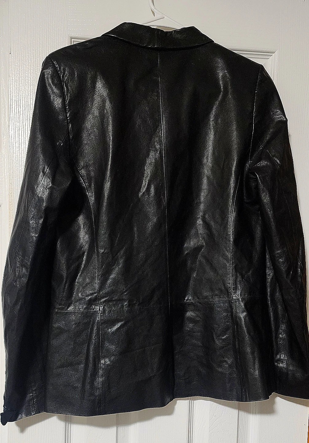 Vince Black Leather Blazer - Size 10 - photo 2