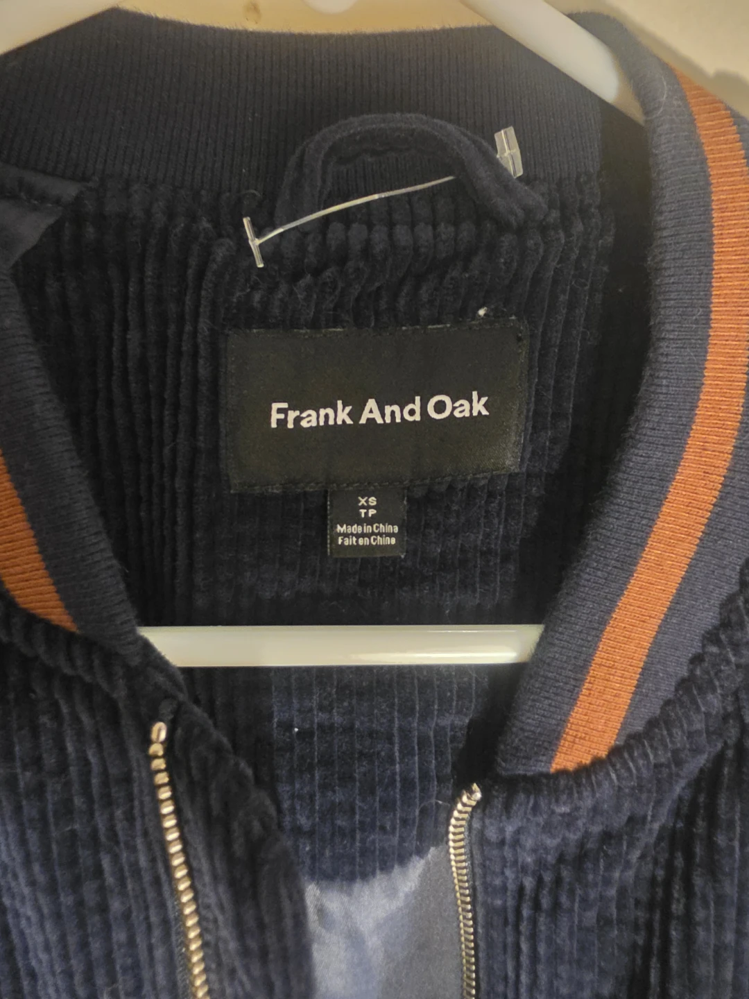 Frank And Oak Navy Corduroy Bomber Jacket XS - photo 2
