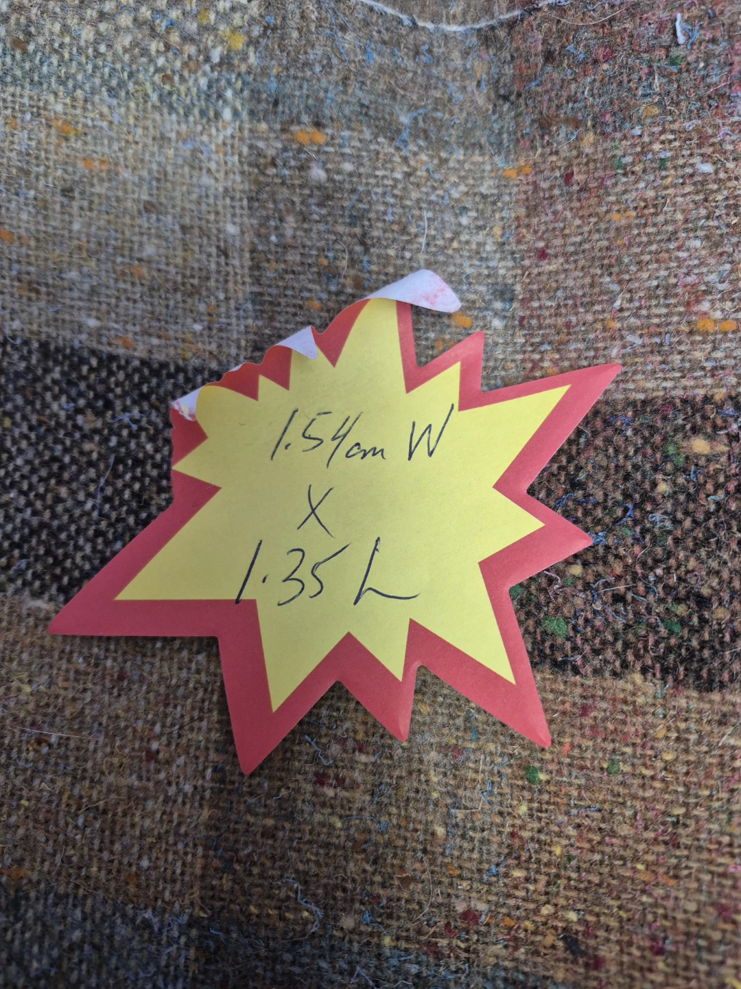 Tweed Checked Fabric Piece 1.54m W x 1.35m L, - photo 3