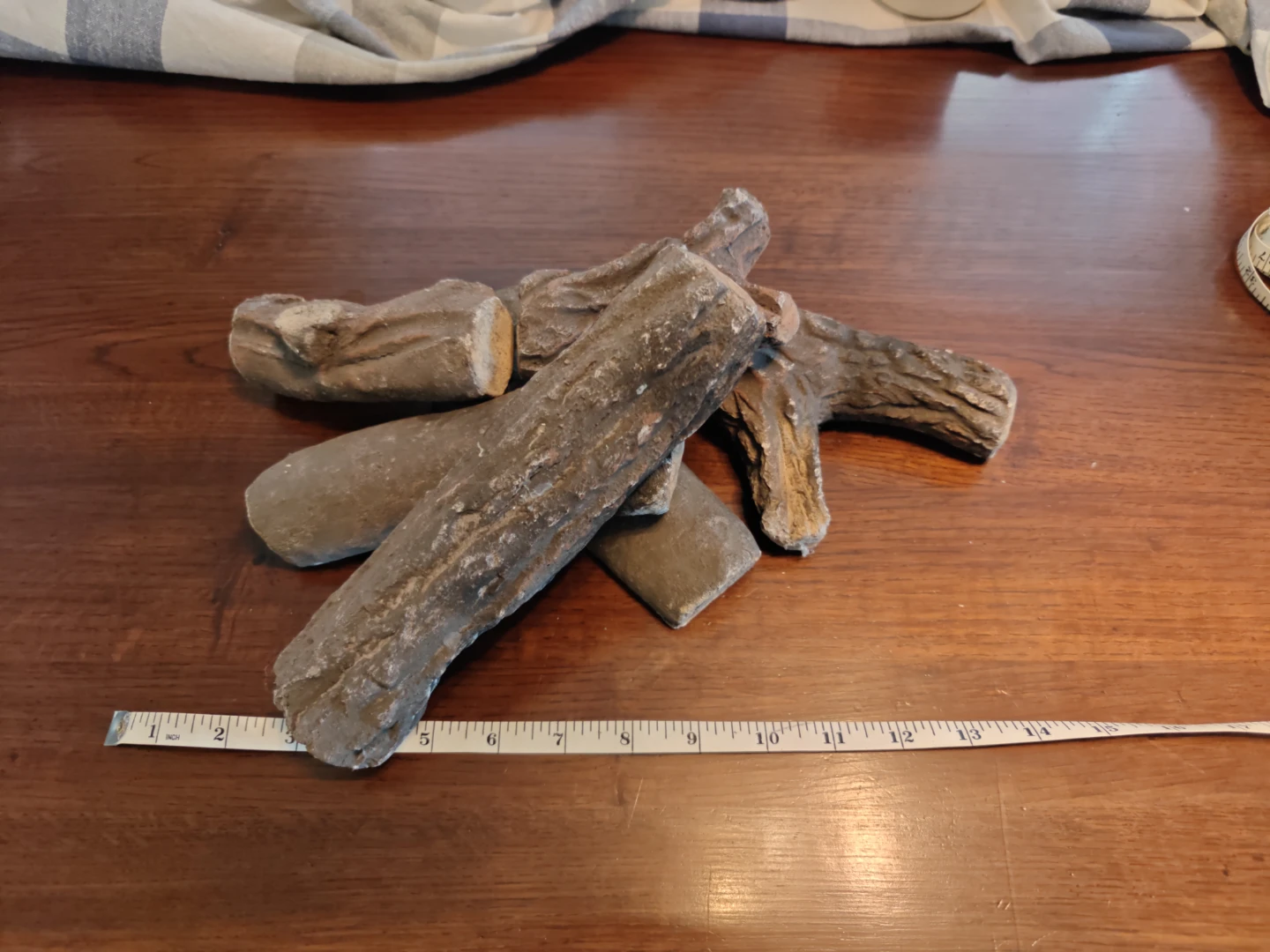 Set of 6 Ceramic Fireplace Logs