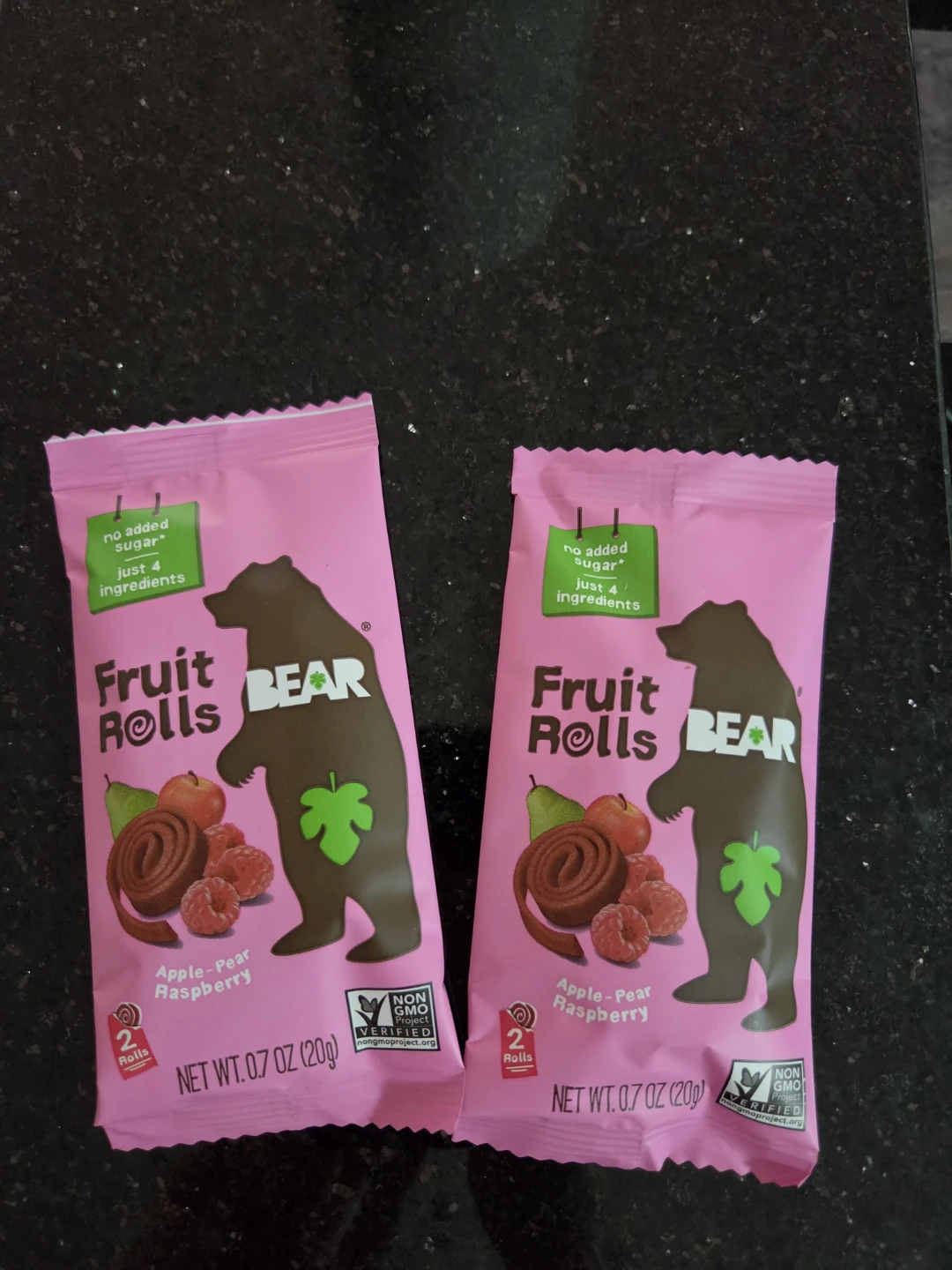BEAR Fruit Rolls Apple-Pear Raspberry Snacks (2 Rolls)