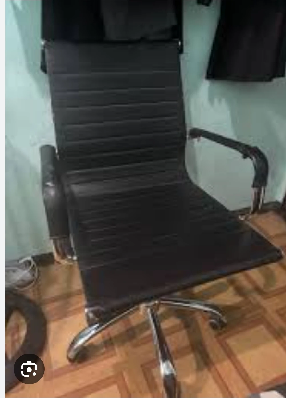 Black Faux Leather Office Chair - photo 2