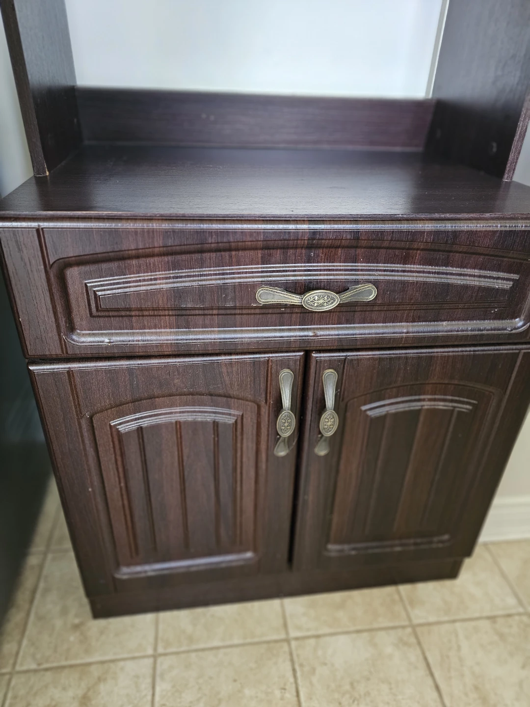 Dark Brown Kitchen Cabinet with Glass Doors - photo 4