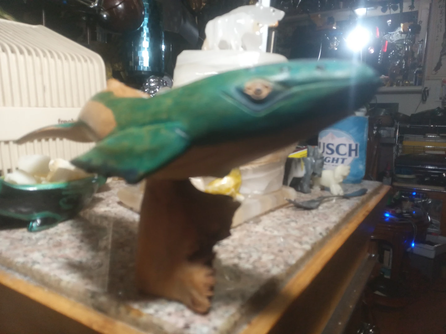 Hand Carved Wooden Whale Figurine blue whale - photo 2