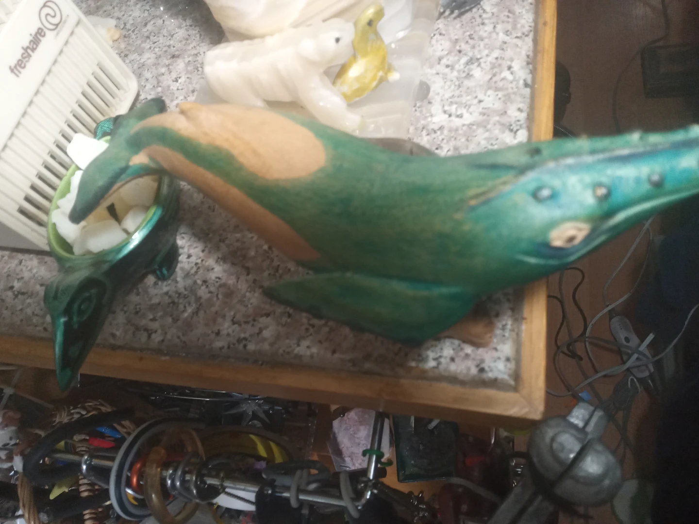 Hand Carved Wooden Whale Figurine blue whale - photo 3