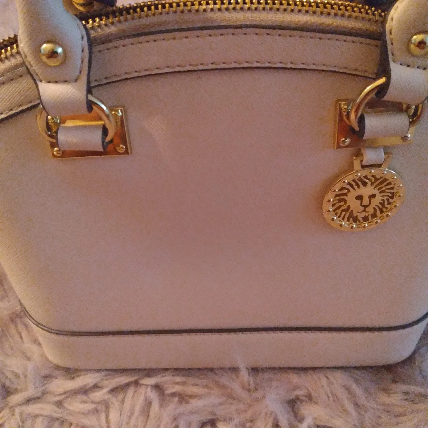 Cream Satchel Handbag with Crossbody Strap - photo 3