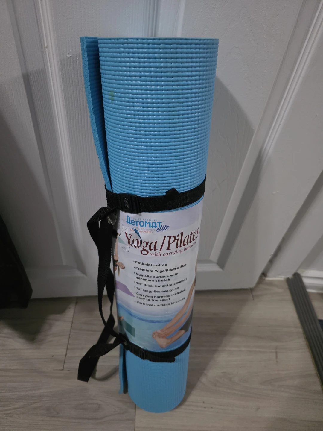 Aeromat Elite Blue Yoga/Pilates Mat with Carrying Harness