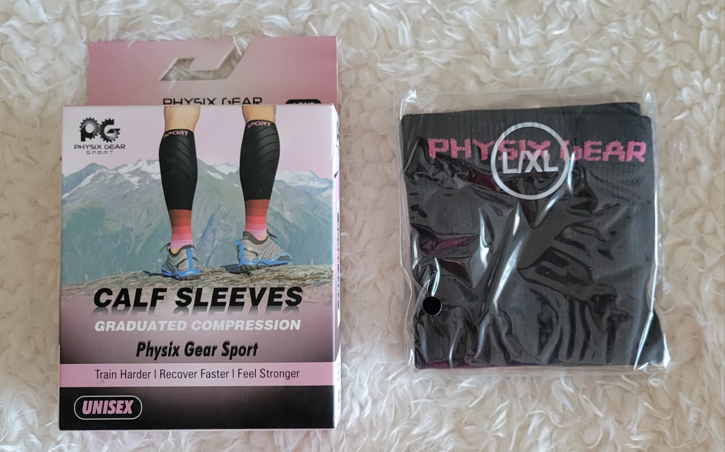 BNIB Physix Gear Sport Calf Sleeves L/XL Graduated Compression - photo 2