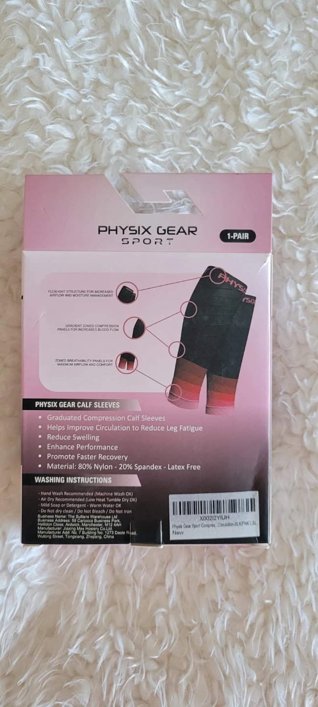 BNIB Physix Gear Sport Calf Sleeves L/XL Graduated Compression - photo 5