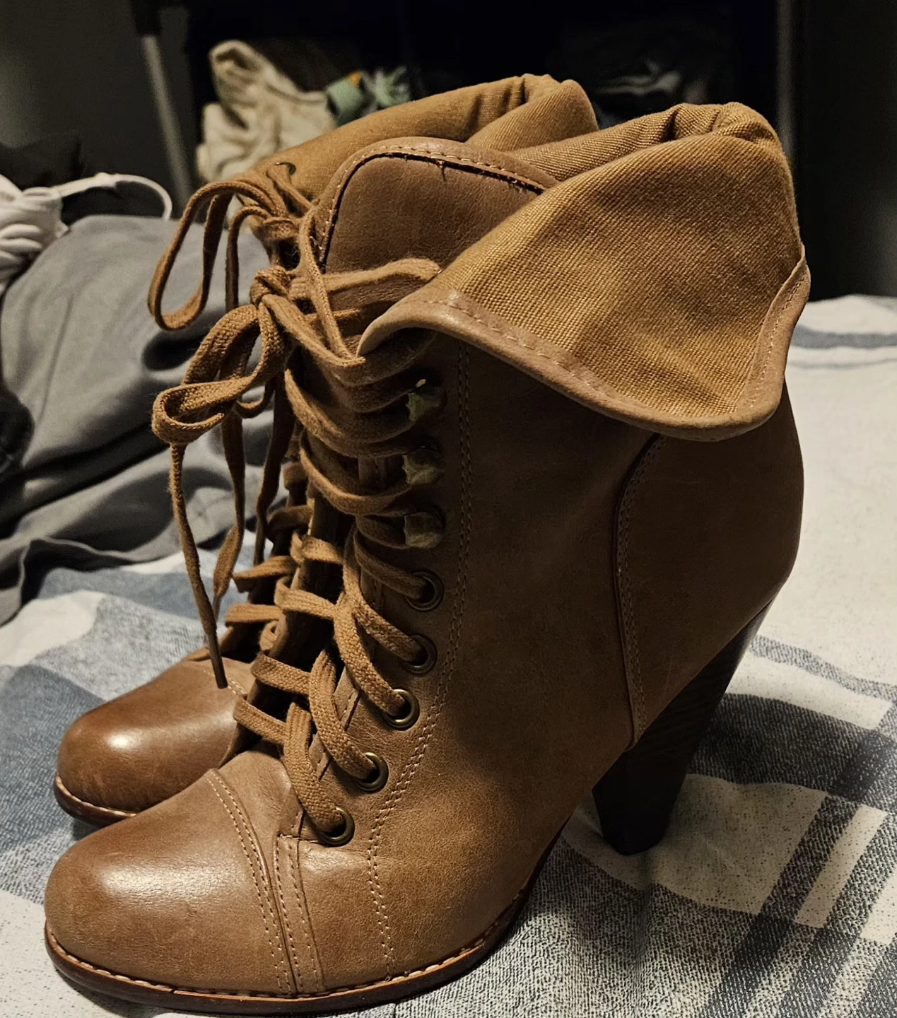 Brown Lace-Up Fold-Over Ankle Boots from ALDO - photo 2