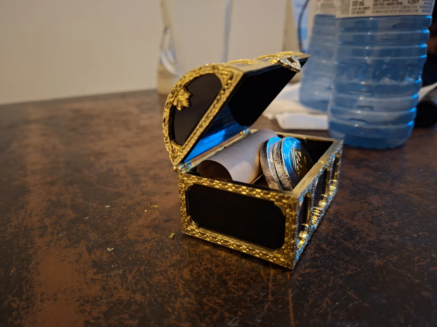 Decorative Treasure Chest with Scroll and Coin - photo 3