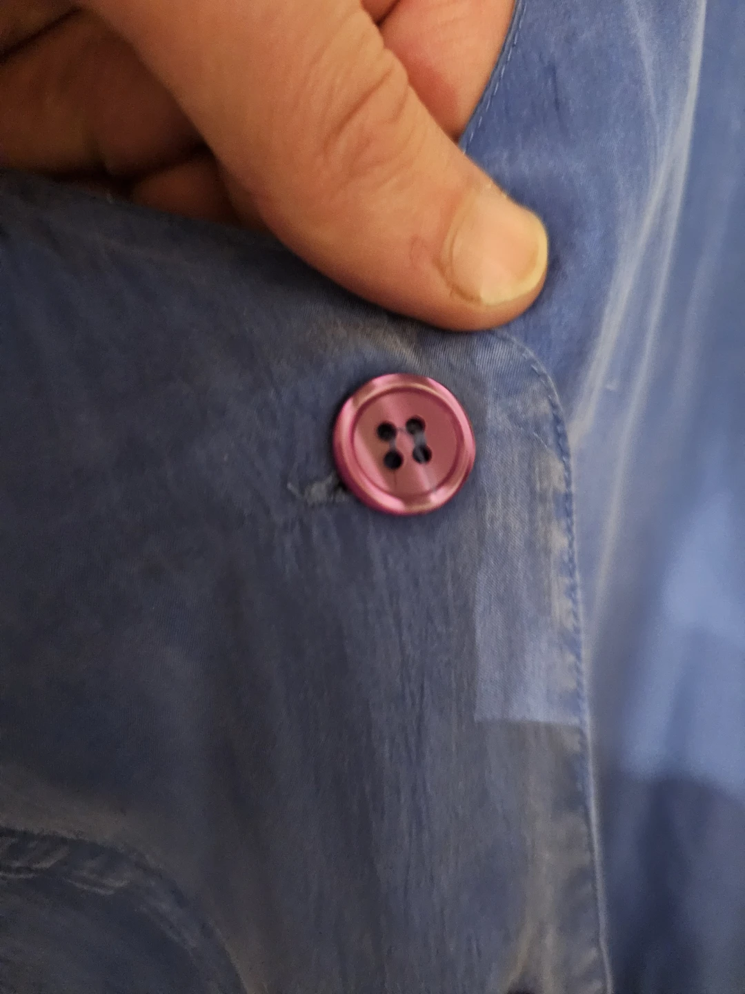 Chantal Pure Silk Blue Button-Up shirt Size 10 - photo 2