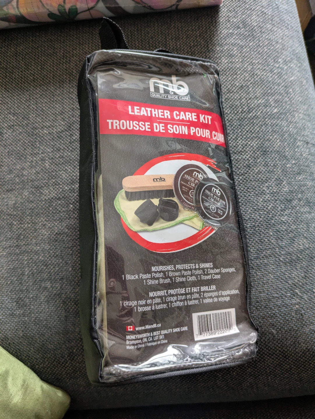 Leather Care Kit w/ Polish, Brush, Sponges, & Cloth