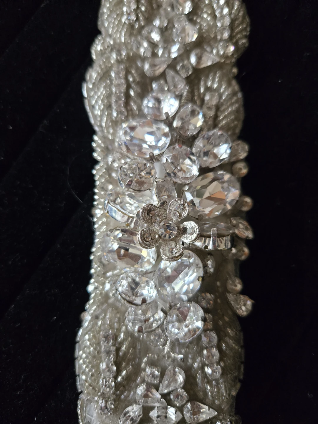 Rhinestone Bridal Sash with Satin Ribbon