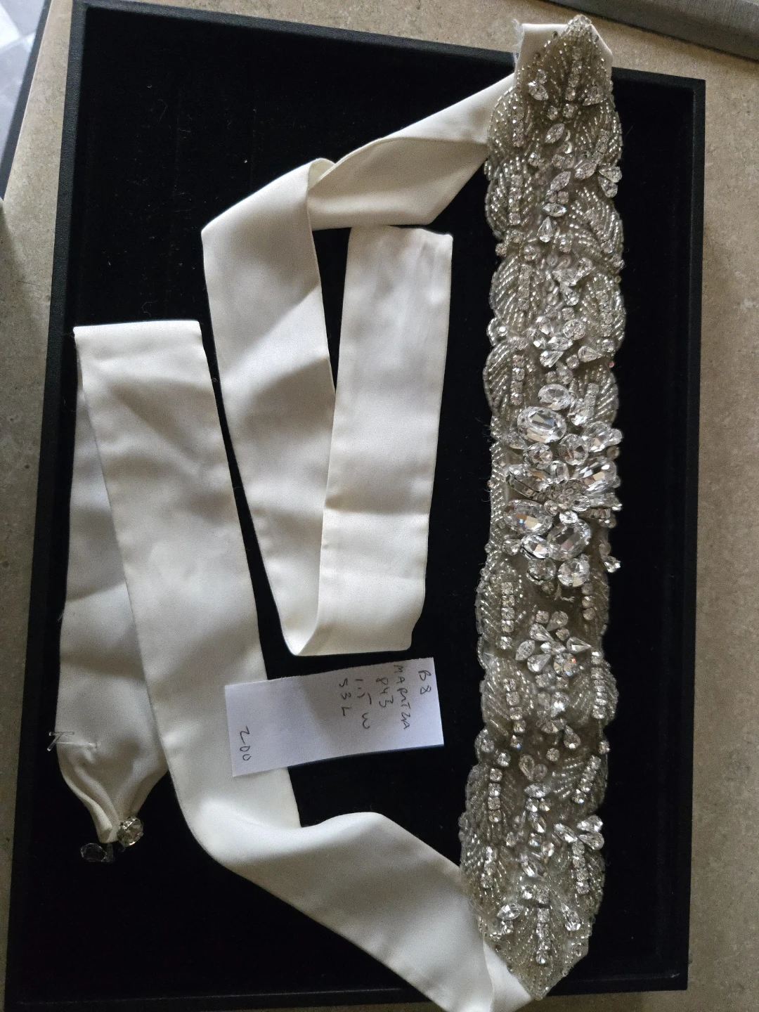 Rhinestone Bridal Sash with Satin Ribbon - photo 3