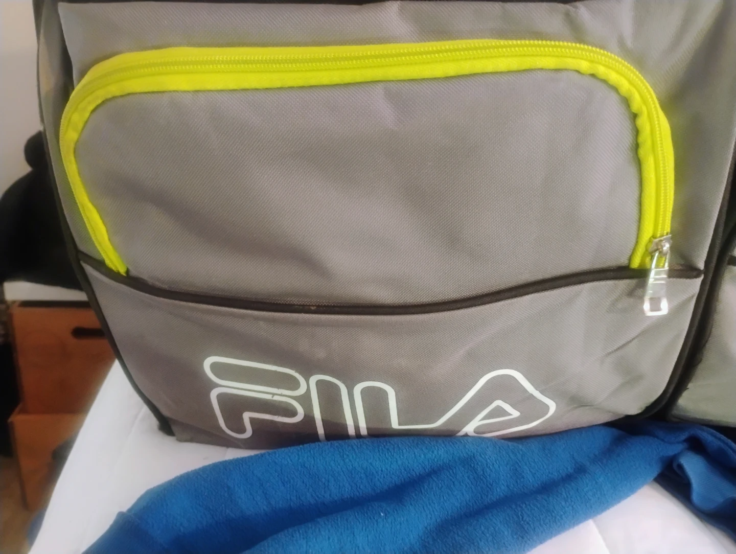 Fila Grey and Neon Yellow Duffel Bag - photo 3